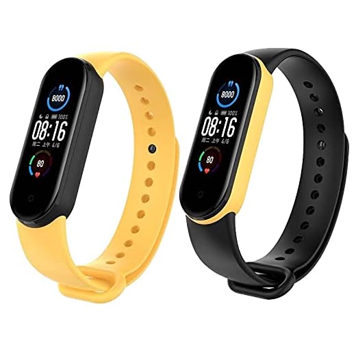 Classicase Strap kompatibel med Xiaomi Mi Band 5 / Xiaomi Mi Band 6 / Amazfit Band 5 Watch Band, Replacement Adjustable Bracelet Silicone Sports Strap (2-Pack H)