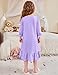 Arshiner Girls Nightgowns Long Sleeve Pajama Dress Cute Ruffle Sleepwear Soft Night Gowns Light Purple 5-6 Years