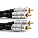 Cable Mountain 2m 2 RCA to 2 RCA Audio Cable (Male to Male) | Twin Phono Lead for Hi-Fi, Amplifier, Soundbar, Home Cinema, Turntables, DJ Controllers, Subwoofers, AV Receivers and Smart TVs