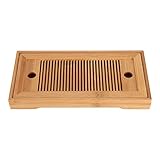 Bamboo Tea Tray,Delaman 10.63 * 5.51 * 1.18inch Reservoir Type Bamboo Tea Tray,Mini Bamboo Chinese Kongfu Tea Table Serving, Serving Tray Box Reservoir & Drainage Type for Teahouse