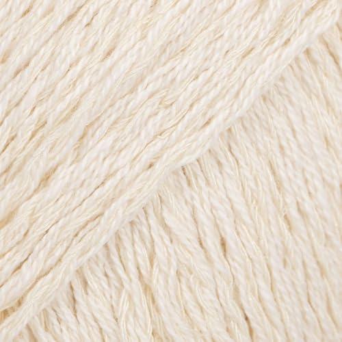 Knitting Yarn of Cotton, Viscose and Linen, Drops Belle, DK, Light Worsted Weight, 1.8 oz 131 Yards (02 Off White)