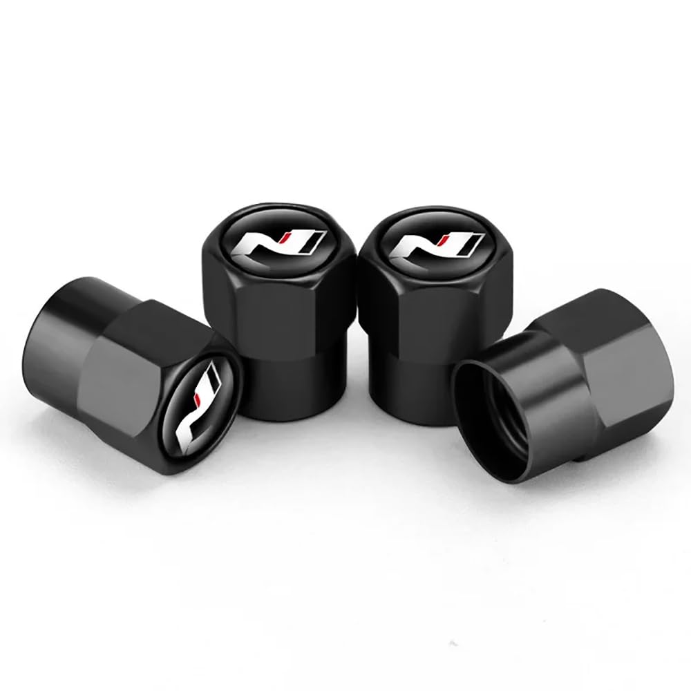 SenHe 4PCS Screw-On Tyre Valve Caps for Hyundai N LINE I20 I30 IX35 Tucson Elantra Kona Santafe Corrosion Resistant Dust Proof Leak-Proof Car Accessories,D
