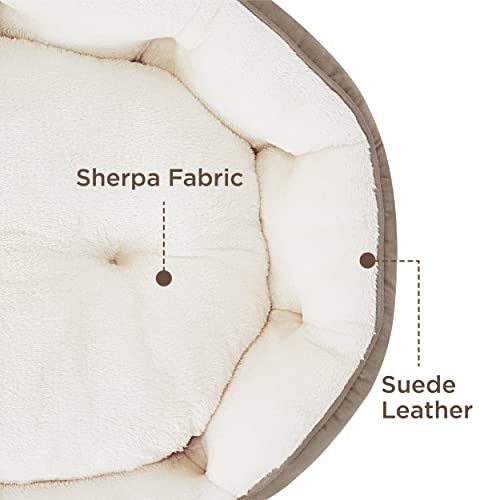 Bedsure Dog Beds for Small Dogs - Round Medium Cat Beds for Indoor Cats, Washable Pet Bed for Puppy and Kitten with Slip-Resistant Bottom, 25 Inches, Taupe - Image 6