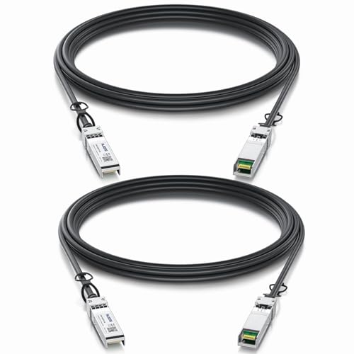 2-Pack 1.5m/4.92ft 10Gb Direct Attach Copper Cable, SFP+ Passive Twinax DAC Cable for Cisco SFP-H10GB-CU1.5M, Ubiquiti, Arista, D-Link, Intel, Meraki, Mikrotik...