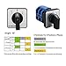 Baomain Universal Rotary Changeover Switch with Master Switch Exterior Box 660V 63A 8 Terminals 3 Position 2 Phase SZW26-63/D202.2D