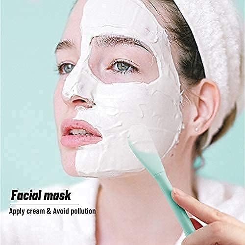 Silicone Manual Facial Cleansing Brush, All-in-One Makeup Cleanser, Exfoliating Brush, Nasal Rinse Brush, Mask Applicator, Makeup Scraper, Great for Cleansing, Maintenance & Makeup, (Aqua) - Image 5