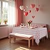 Amazon.com: Laolitou Pink Checkered Tablecloth Rectangle Washable ...