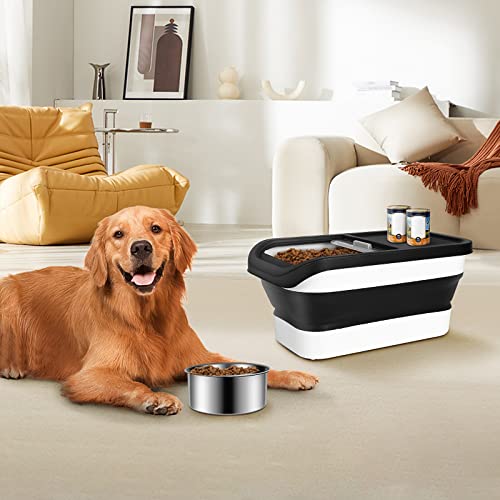 Offkitsly Dog Food Storage Container, 13Lb Collapsible Airtight Cat Pet Food Container Bin With Bowl And Scoop Measuring Cup, Rice Cereal Storage Container With Lids #TOP6