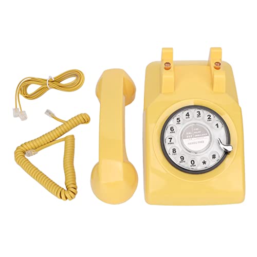 Téléphone à cadran rotatif rétro jaune, le cadeau vintage parfait pour collectionneur