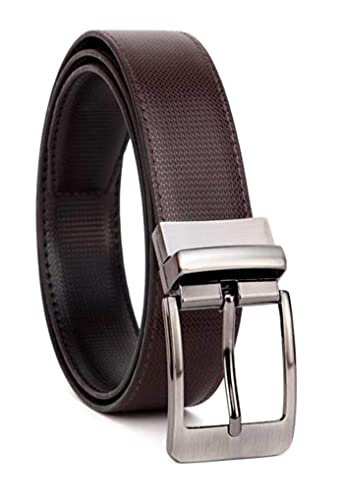 Image of JUST-STYLE Men's PU Leather Reversible Belt (Black & Brown) Size (28-46) Formal /Regular