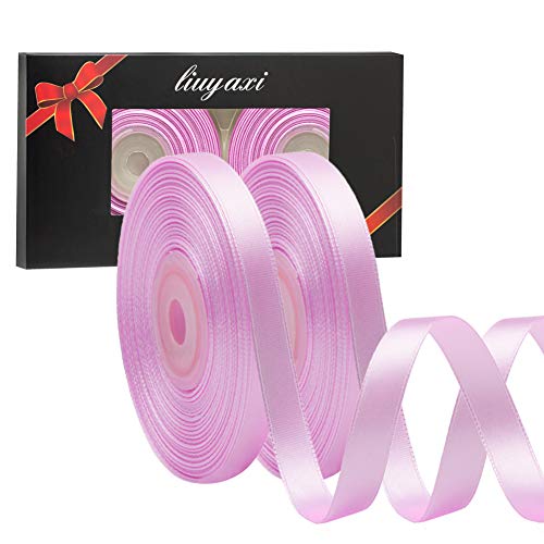 Image of Solid Color Double Faced Lavender Satin Ribbon 1 /4 inch X 50 Yards, Ribbons Perfect for Crafts, Wedding Decor, Bow Making, Sewing, Gift Package Wrapping and More