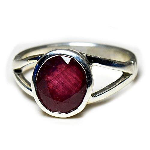 Bague en argent 925 et rubis naturel, le cadeau de juillet idéal