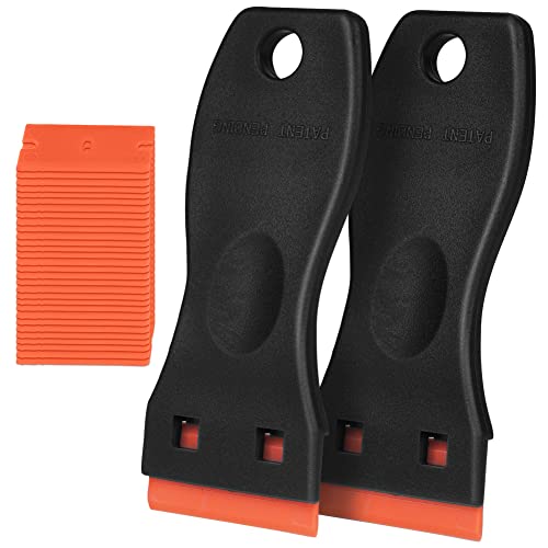 Flintronic Raspador Vitroceramica, 2 Rasqueta Multiusos Profesional con 30 Cuchillas para Ventanas,...