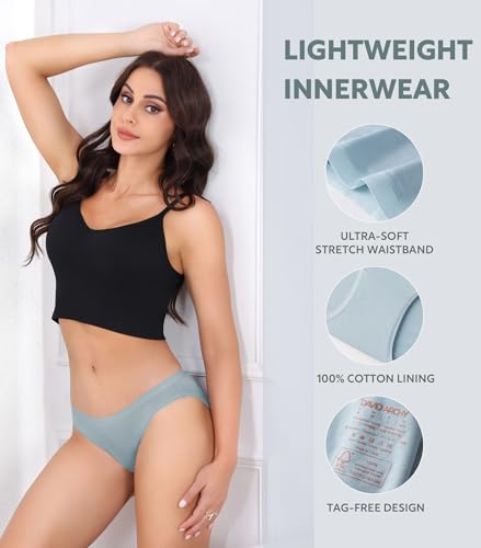 Image of DAVID ARCHY Womens Underwear, Bamboo Rayon Underwear Panties Moisture Wicking Panties, Soft Breathable, 4 Pack