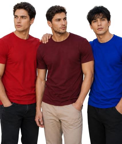 Image of London Hills T Shirt For Man | Tshirt Shirts Men | Men Round Neck Tshirts | Gym T Shirts For mens Workout | T-shirts For Man Cotton Stylish Round Neck T Shirt Half Sleeve Regular Fit Solid Multicolour