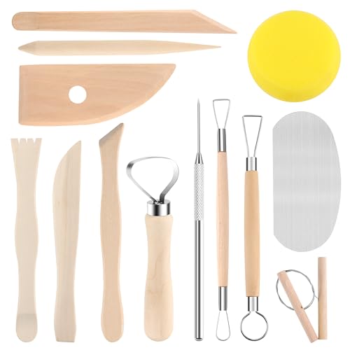 13 Piezas Ceramica para Modelar Herramientas, Herramientas Arcilla para DIY Cerámica Manualidades Principiantes Profesional Regalos