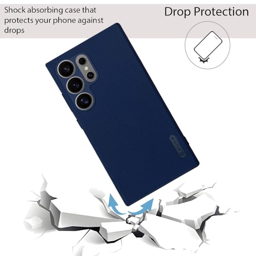 Image of NIUKIN Super Frosted Shield Pro Soft Back Case for Samsung Galaxy S24 Ultra | Shockproof Scratchproof Cover (Blue)