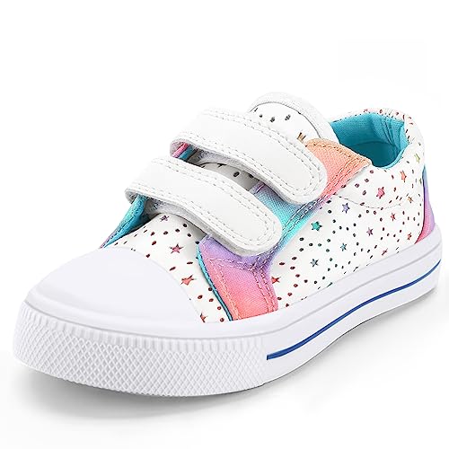 Image of K KomForme Toddler Boys & Girls Shoes Kids Canvas Sneakers with Cartoon Dual Hook and Loops