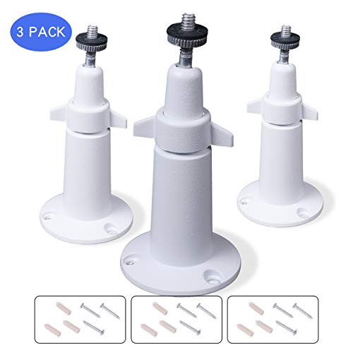 Camera Metal Mount for Arlo, Arlo Pro, Arlo Pro 2, Arlo Pro 3 - Adjustable Indoor/Outdoor Wall/Ceiling Mount Compatible with Various Security CCTV Cam Video Models -by Dalebox (3 Pack, White)