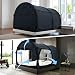 Alvantor Canopy Bed Dream Privacy Space Full Sleeping Tents Indoor Pop Up Portable Frame Curtains Breathable Grey Cottage (Mattress Not Included) Reducing Light