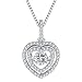 T400 925 Sterling Silver Dancing Diamond Pendant Necklace Made Swarovski Zirconia Women Thanksgiving Day Gift