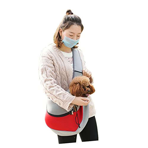 COLLBATH Pet Dog Carrier Sling Bag for Small Dogs Portable Hands- Carrier for Puppy Mesh Pet Sling Ventilated Windows and Adjustable Straps