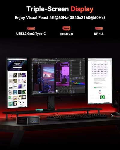 Image of KAMRUI E3B Mini PC, Mini Gaming PC AMD Ryzen 5 7430U 6C /12T, (Beat 5650U,Up to 4.3GHz) Mini Desktop Computer 16GB RAM 512GB SSD，Small Pc Support WiFi 6, BT5.2, Triple Display for Office Home