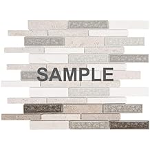 Modket TDH475NS-S Sample Beige Sand Crema Marfil Sina Pearl Marble Stone Crackle Glass Linear Modern Mosaic Tile Backsplash Kitchen Bath Bathroom Shower Interior Wall