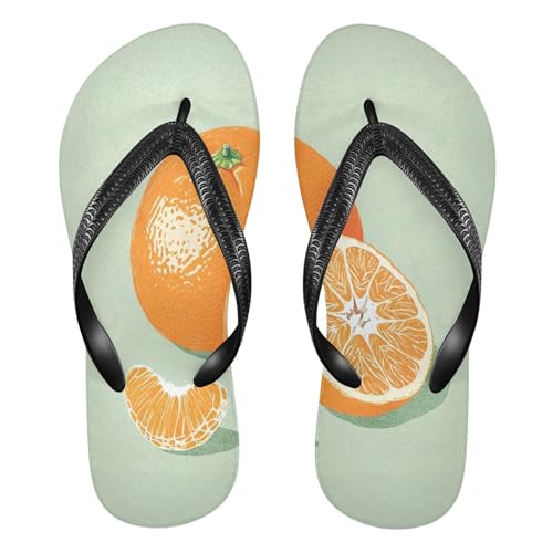 Burbuja Orange Flip Flops for Women Men, Soft Thong Sandals Rubber Slippers for Pool Beach Essentials