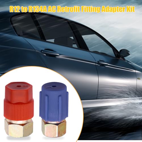 Image of Taiss 11PCS R12 to R134A Conversion Kit,R12 R22 to R134A High /Low Fittings Port with 1 /4''to 7 /16 inch-20 UNF Connection,AC Retrofit Fitting Adapter Kit for AC Air Conditioner Refrigerant System