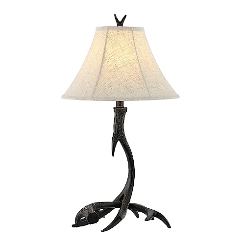 JONATHAN Y Antler Table Lamp Rustic Farmhouse Lodge 27.5" Resin, Black