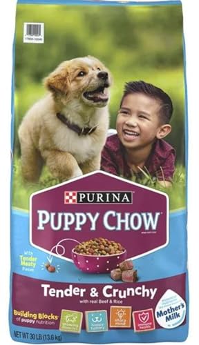 Magnificia Purrina Puppy Chow High Protein Dry Puppy Food Tender & Crunchy with Real Beef (30 lb Bag)
