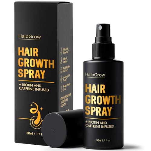Halogrow Hair Growth Serum Spray for Women & Men Hair Loss Biotin & Caffeine Anti-Thinning Hair Regrowth Oil Advanced Thickening Formula 1.7 fl. oz./ 50 ml