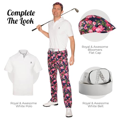 Image of Royal & Awesome Mens Golf Pants, Golf Pants Men Relaxed Fit, Plaid Pants Men