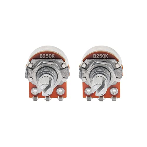 Musiclily B250K Mini Metric Coarse 18-Spline Split Short Shaft Pots Linear Taper Potentiometers for Electric Guitar Bass (Set of 2) - Image 4