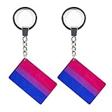 QQSD Bisexual Bi Pride Flag Keychain LGBT Key Ring (2 Pack)