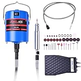 JUWELAIDE Flex Shaft Grinder Rotary Tool Kit - Variable Speed Electric Grinder w/Flexible Shaft, Foot Pedal Control & Ergonomic Handpiece - Jewelry Polishing, Carving, Cutting, Grinding & Engraving