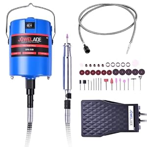 Flex Shaft Grinder Rotary Tool Kit – Variable Speed Electric Grinder w/Flexible Shaft, Foot Pedal Control & Ergonomic Handpiece – Jewelry Polishing, Carving, Cutting, Grinding & Engraving