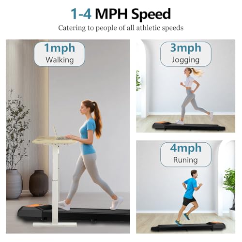 Image of Walking Pad Treadmill with Incline, Small Treadmill, Low Noise, 2.5 Hp with Maximum Capacity of 265 Lbs APP & Remote Mini Treadmills for Home & Office