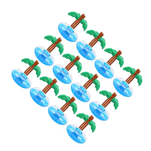 Porte-boissons gonflable cocotiers de 12 pièces en PVC pour piscine