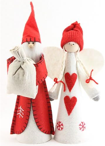 Gisela Graham Christmas Red Felt Gingerbread Christmas Santa Tree Topper