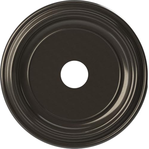 19"OD x 3 1/2"ID x 1 1/2"P Traditional Thermoformed PVC Ceiling Medallion (Fits Canopies up to 11 1/2"), Metallic Charcoal