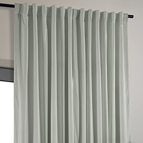 HPD Half Price Drapes Signature Velvet Thermal Blackout Curtains for Living Room 108 Inch Long 1 Panel Rod Pocket Insulated Blackout Curtains for Bedroom Window Curtains, 100W x 108L, Reflection Grey