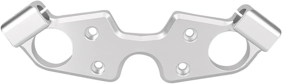 FSFY Motorbike Front Upper Top Clamp Triple, Silver End Upper Top Clamp Tree Triple Tree Assembly CNC Aluminum Replacement for Suzuki GSXR 1300 Hayabusa 2008-2017
