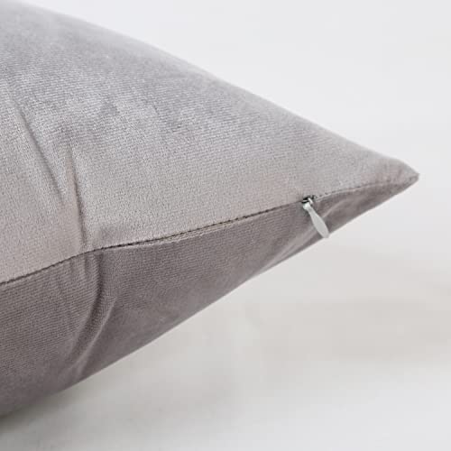 Wanerxin Silver Throw Pillows Cover 18X 18 (45Cm X 45Cm) Velvet Decorative Hello Grey Pillow Cover With Zipper Soft Cushion Case For Home Sofa Couch Bed (18*18Inches) #TOP3
