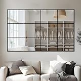 Antok Decorative Mirrors for Wall Decor, 48' x 30' Decorative Wall Mirror Black Window Mirrors Wall Mounted Decorative Mirror for Living Room Dining Room Hallway Entryway,Black,Retro Rect Style