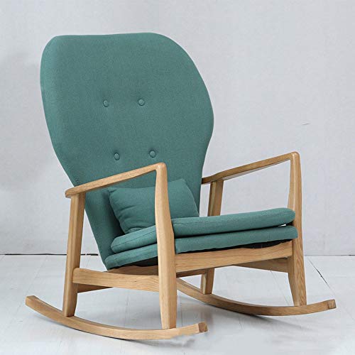 Teerwere Rocking Chair Rocking Chair Simple Casual Living Room Balcony Furniture White Oak Rocking Chair Rocking Chairs For Garden (Color : Pea Green Color, Size : M) #TOP2