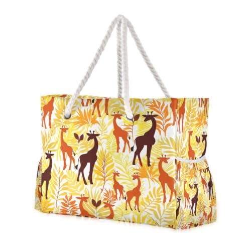 Sac de weekend imperméable grand volume motif girafe pour stopper les sacs jetables