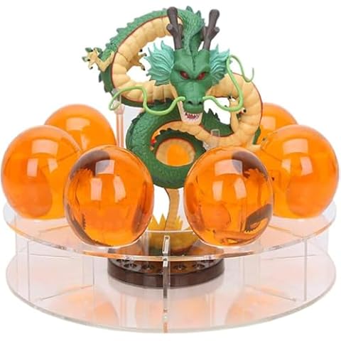 Mysika Resin Dragon Statue Set+4.3cm Crystal Ball+Gift Box Shelf Business Halloween Christmas Birthday Home Decoration Cover