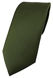 Artikelnummer: 991104791 TigerTie Designer Krawatte in olivegrün einfarbig Uni - Tie Schlips